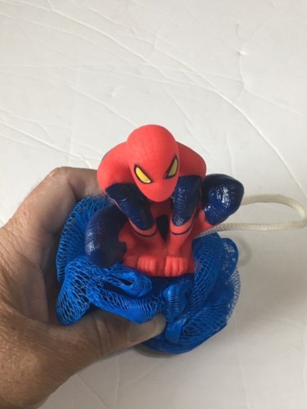 Spiderman Red & Blue Kids Bath Toy with Mesh Scrubber - Picture 1 of 8